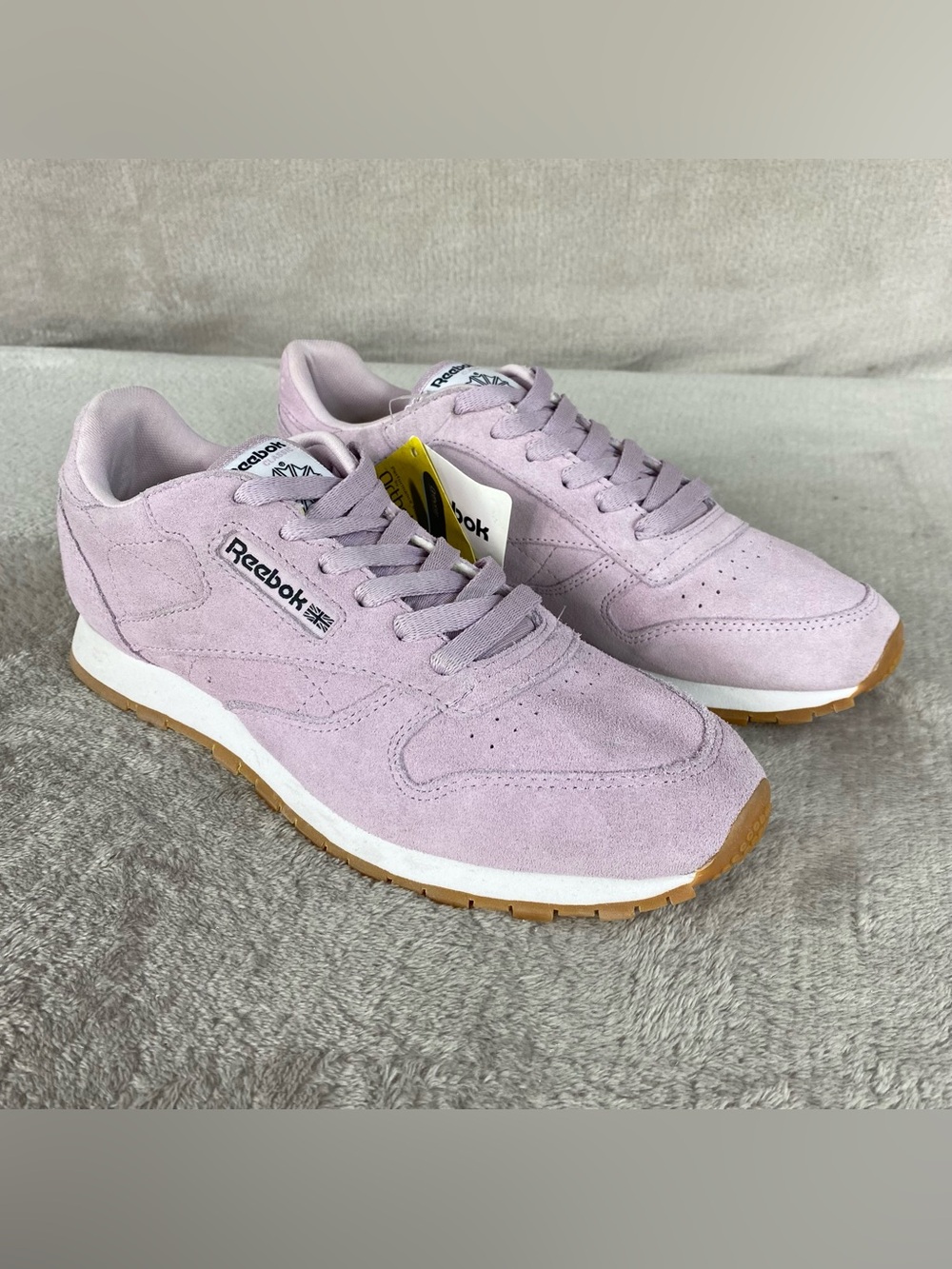 Reebok Classic Leathern Pastel Purple Womens Size 5 Shoes Gum Suede‎ NEW